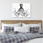 Antiek Nautical Steampunk Octopus Kraken Canvas Afdruk (Insitu (Slaapkamer))