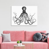 Antiek Nautical Steampunk Octopus Kraken Canvas Afdruk (Insitu (Woonkamer))
