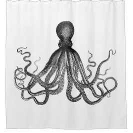 Antiek Nautical Steampunk Octopus  Kraken Douchegordijn