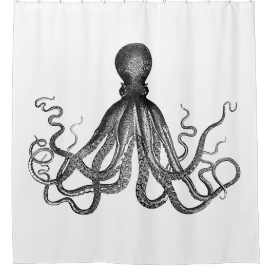 Antiek Nautical Steampunk Octopus  Kraken Douchegordijn (Voorkant)