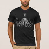 Antiek Nautical Steampunk Octopus  Kraken T-shirt (Voorkant)