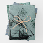 Antiek Nautisch Inpakpapier Vel (In situ)