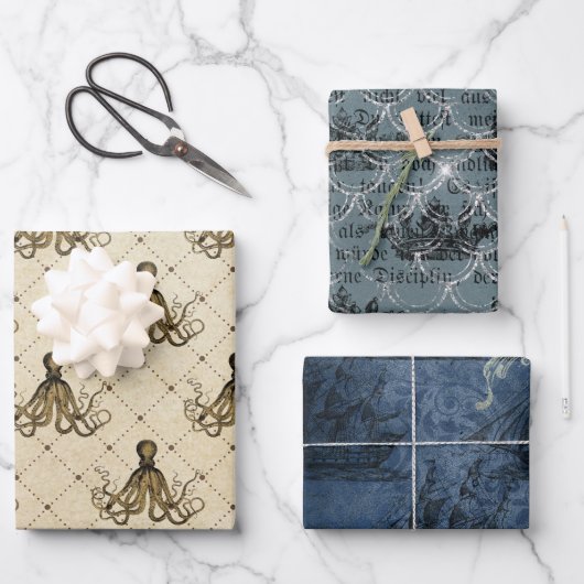 Antiek  Nautisch Inpakpapier Vel (Voorkant)