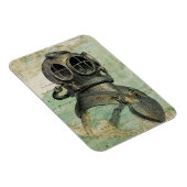 Antiek nautische kaart met duikhelmmagneet magneet (Rechterzijde)