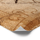 Antiek nautische kompaskaart poster (Hoek)