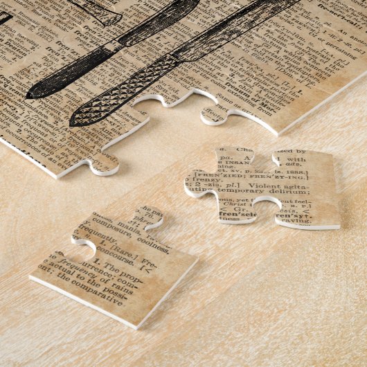 Antiek Necropsiekits, Zombie Apoalypse,  kunst Legpuzzel (Zijkant)