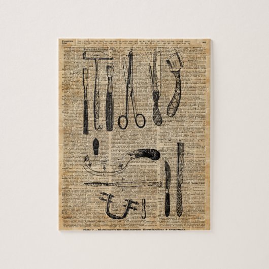 Antiek Necropsiekits, Zombie Apoalypse,  kunst Legpuzzel (Verticaal)