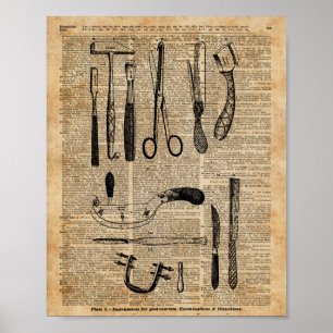 Antiek Necropsiekits, Zombie Apoalypse,  kunst Poster