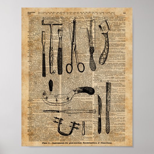 Antiek Necropsiekits, Zombie Apoalypse,  kunst Poster (Voorkant)