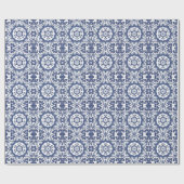 Antiek Nederlands Delft Blue Floral Pattern Cadeaupapier (Vlak)
