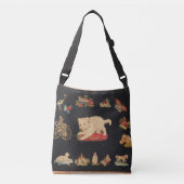 Antiek Needlepoint Kitty Cat Crossbody Tas (Voorkant)