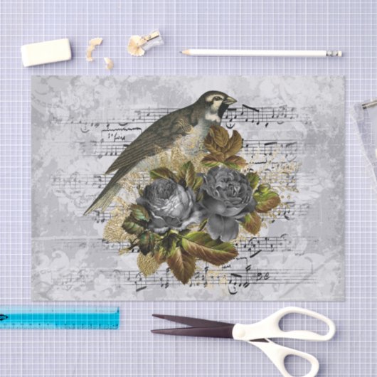 Antiek neutraal vogeltje tissuepapier (Craft)