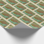 Antiek New York City Bird's Eye Uitzicht Map Cadeaupapier (Hoek)