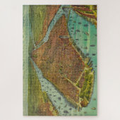 Antiek New York City Bird's Eye Uitzicht Map Legpuzzel (Verticaal)