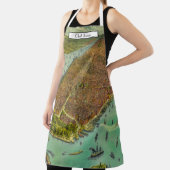 Antiek New York City Bird's Eye Uitzicht Map Schort (Insitu)