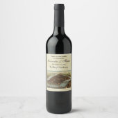 Antiek New York City Map #2 Onderdruk BG B Wijn Etiket (Voorkant)