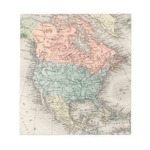 Antiek Noord-Amerika kaart Notitieblok