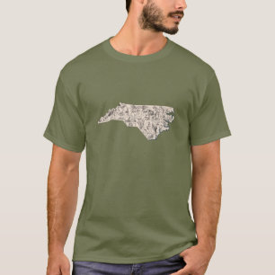 Antiek North Carolina:  Afbeelding Kaart T-shirt