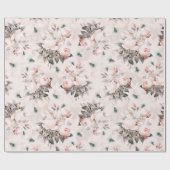 Antiek Nostalgische Redouté-Rozen Bloemkokers Cadeaupapier (Vlak)