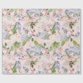 Antiek Nostalgische Redouté Rozen boeketten op roz Cadeaupapier (Vlak)