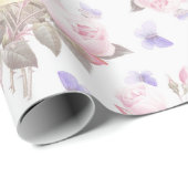 Antiek Nostalgische Redouté Rozen boeketten op wit Cadeaupapier (Rol Hoek)