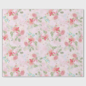 Antiek Nostalgische Redouté Rozen Boeketten roze Cadeaupapier (Vlak)