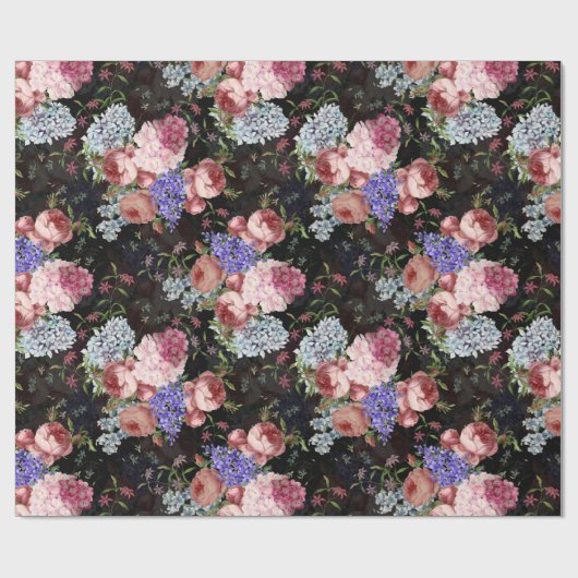 Antiek Nostalgische Redouté-Rozen en Lilacs Cadeaupapier (Vlak)