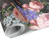 Antiek Nostalgische Redouté-Rozen en Lilacs Cadeaupapier (Rol Hoek)