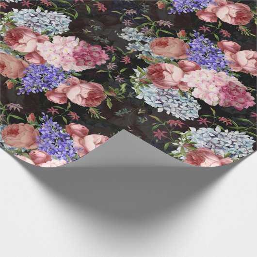 Antiek Nostalgische Redouté-Rozen en Lilacs Cadeaupapier (Hoek)