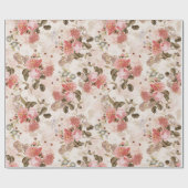 Antiek Nostalgische Redouté Rozen Patroon sepia Cadeaupapier (Vlak)