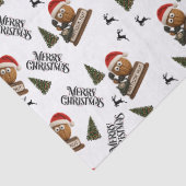 Antiek Noten Kerst Inpakpapier Tissuepapier (Detail)