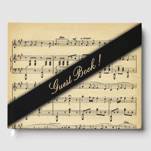 Antiek Notenboek Guestbook Gastenboek (Voorkant)