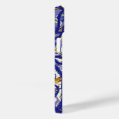 Antiek octopus op Blauwe Gouden Bloemen Case-Mate iPhone Case (Achterkant / Rechts)