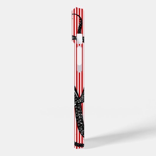 Antiek octopus op rode witte strepen Case-Mate iPhone case (Achterkant / Links)