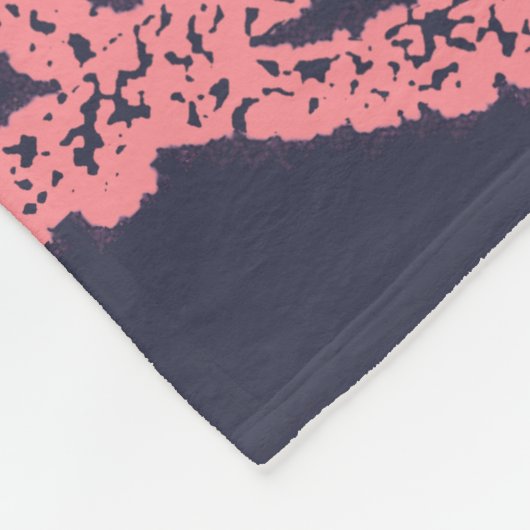 Antiek octopus roze op blauw fleece deken (Hoek)