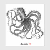 Antiek octopus zwemmen sticker (Vel)
