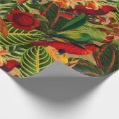 Antiek Oerwoud Tropische Parrots Cadeaupapier (Hoek)