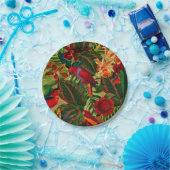 Antiek Oerwoud Tropische Parrots Papieren Bordje (Feest)