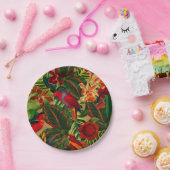 Antiek Oerwoud Tropische Parrots Papieren Bordje (Feest)