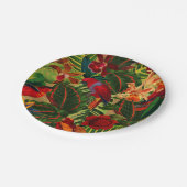 Antiek Oerwoud Tropische Parrots Papieren Bordje (Gekanteld)