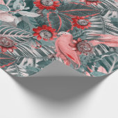 Antiek Oerwoud Tropische Parrots Sepia Cadeaupapier (Hoek)