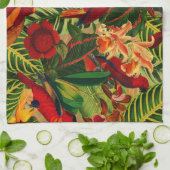 Antiek Oerwoud Tropische Parrots Theedoek (Gevouwen)