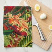 Antiek Oerwoud Tropische Parrots Theedoek (Quarter Fold)