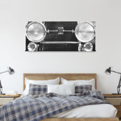 Antiek Old Timer Cadillac koplampen Canvas Afdruk (Insitu (Slaapkamer))