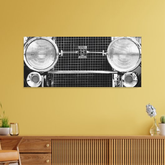 Antiek Old Timer Cadillac koplampen Canvas Afdruk (Insitu (Woonkamer))