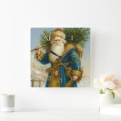 Antiek Olde World Santa Vierkante Klok (Huis)
