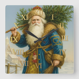 Antiek Olde World Santa Vierkante Klok
