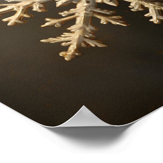 antiek olieverfschilderij van een sneeuwvlok poster (Hoek)