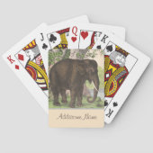 Antiek olifant in Oerwoud afdrukken Pokerkaarten (Achterkant)