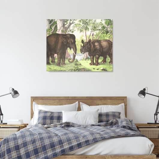 Antiek olifant Rijn in Oerwoud Afdrukken (Insitu (Slaapkamer))